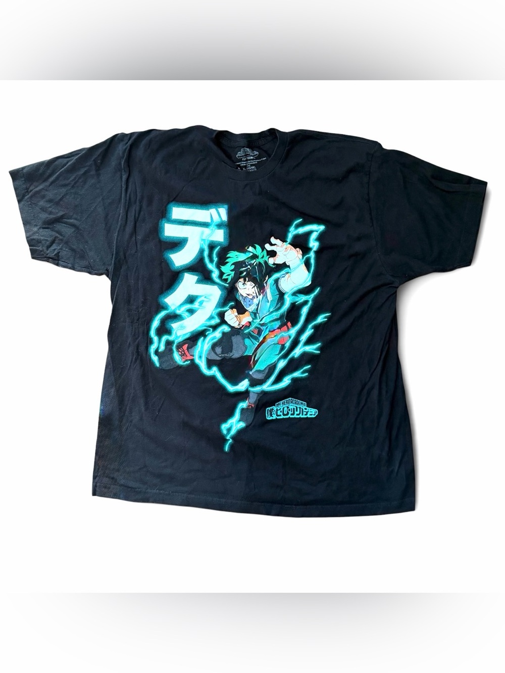 My Hero Academia T-Shirt XL Deku Midoriya Lightning Anime Funimation 100% Cotton
